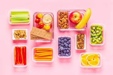 Canvas Print - Healthy snack on a pastel background.