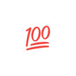 100 point flat vector Icon. Isolated one hundred point emoji illustration