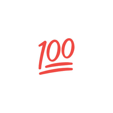 100 point flat vector icon. isolated one hundred point emoji illustration