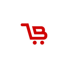 trolley letter B logo design vector