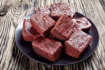 Poster - chocolate sponge cake slices on a plate