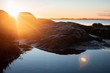 Küste Schwedens zum Sonnenuntergang