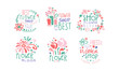 © topvectors - Best Flower Shop Retro Labels Collection, Colorful Hand Drawn Badges Vector Illustration