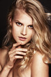 beauty shot of young pretty model with blond hair 
