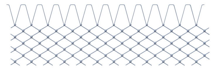 Seamless nautical rope knot pattern isolated on white. Basketball net. 3d render illustration