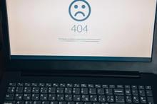Computer 404 Error Failure Concept. Business Laptop Or Office Notebook Computer PC