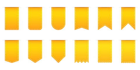 Wall Mural - set of yellow different shopping tags - vector.
