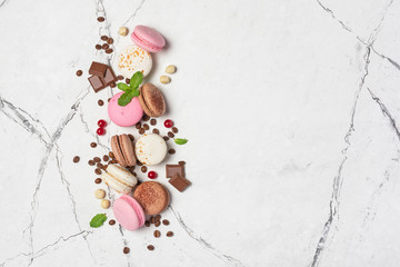 Wall Mural - French macaroons with different flavors