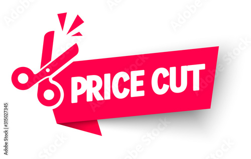 Fotografía Vector Illustration Sale And Discounts Cut Prices Design For Banner With Scissor