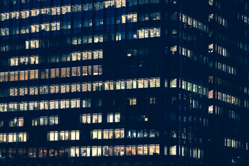 Fototapete - Architecture exterior Modern Office building lighting Energy efficiency concept