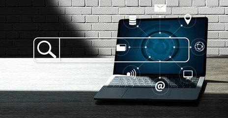 Poster - businessman using Searching Browsing Internet internet of things (IoT).