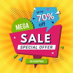 Poster - Promo poster. Big sales discount announce shopping banners advertising background vector template. Sale discount, promotion price special offer illustration
