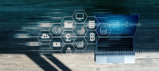 Fototapete - software  Programming code abstract technology background Developer programming and coding technology  software developer and Computer script