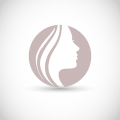 Beautiful female profile beauty logo vector