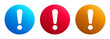 Exclamation mark icon premium trendy round button set