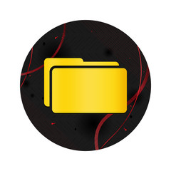 Wall Mural - Folder icon elegant black round button