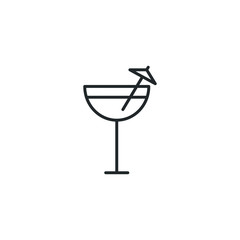Aufkleber - Cocktail icon template color editable. Cocktail symbol vector sign isolated on white background illustration for graphic and web design.
