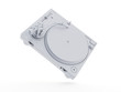 3d rendered object illustration of an abstract white turntable