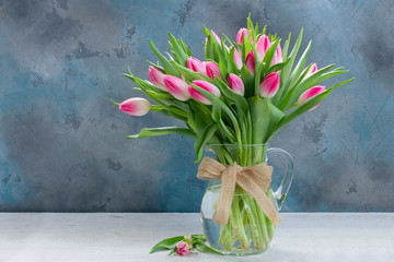 Wall Mural - Pink fresh tulips