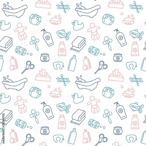 seamless-background-on-the-theme-of-baby-bathing-and-care