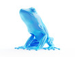 3d rendered object illustration of an abstract blue frog