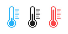 Thermometer Isolated Vector Icon . Weather Icon With Different Levels. Measuring Tool.
