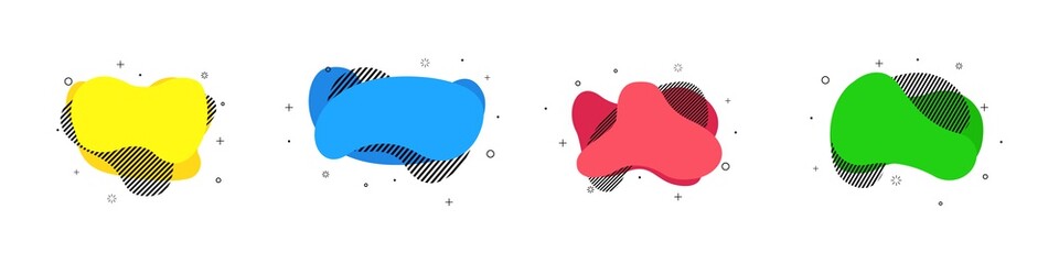 Poster - Abstract liquid colorful vector shape isolated on white background. Flat geometric shapes. Dynamical coloured forms. Minimal futuristic design. Creative vector element.