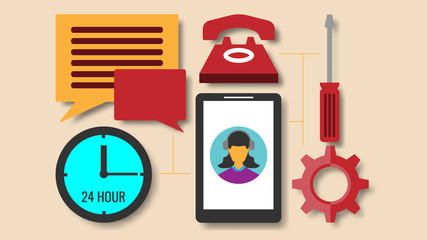 Leinwandbilder - customer service Infographics flat design