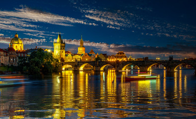 Wall Mural - Charles Bridge at night