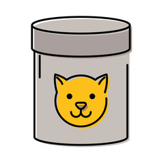 Poster - cute little cat mascot in pot