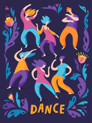 Poster for dance party in freestyle manner