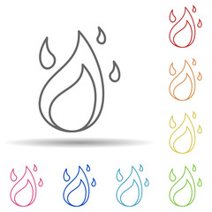 Aufkleber - Fire, burning in multi color style icon. Simple thin line, outline vector of firefighter icons for ui and ux, website or mobile application