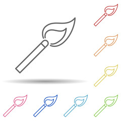 Poster - Match, firefighter in multi color style icon. Simple thin line, outline vector of firefighter icons for ui and ux, website or mobile application