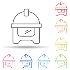 Aufkleber - Firefighter helmet in multi color style icon. Simple thin line, outline vector of firefighter icons for ui and ux, website or mobile application