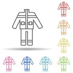 Aufkleber - Dress, firefighter in multi color style icon. Simple thin line, outline vector of firefighter icons for ui and ux, website or mobile application