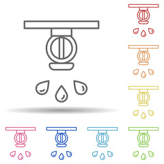 Aufkleber - Fire, water system in multi color style icon. Simple thin line, outline vector of firefighter icons for ui and ux, website or mobile application