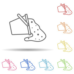 Aufkleber - sand bucket, firefighter in multi color style icon. simple thin line, outline vector of firefighter 
