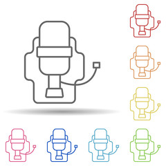 Aufkleber - Oxygen tank, firefighter in multi color style icon. Simple thin line, outline vector of firefighter icons for ui and ux, website or mobile application