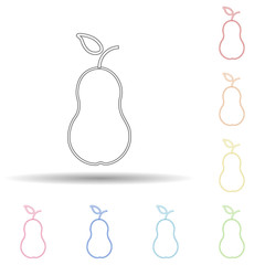 Aufkleber - Pear in multi color style icon. Simple thin line, outline vector of fruit icons for ui and ux, website or mobile application