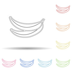 Poster - Banana in multi color style icon. Simple thin line, outline vector of fruit icons for ui and ux, website or mobile application