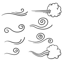 Collection Of Doodle Wind Illustration Vector Handrawn Style