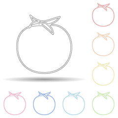 Poster - A tomato in multi color style icon. Simple thin line, outline vector of fruit icons for ui and ux, website or mobile application