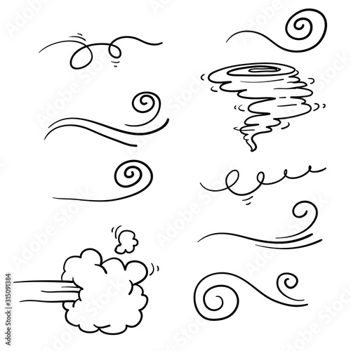 Fotomural collection of doodle wind illustration vector handrawn style