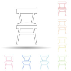 Aufkleber - A soft chair flat in multi color style icon. Simple thin line, outline vector of furniture icons for ui and ux, website or mobile application