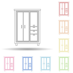 Aufkleber - Cupboard flat in multi color style icon. Simple thin line, outline vector of furniture icons for ui and ux, website or mobile application