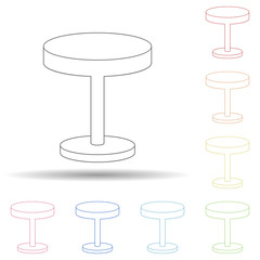 Aufkleber - Coffee table flat in multi color style icon. Simple thin line, outline vector of furniture icons for ui and ux, website or mobile application