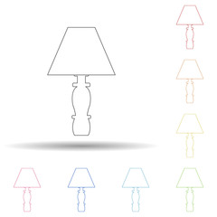 Aufkleber - Night light flat in multi color style icon. Simple thin line, outline vector of furniture icons for ui and ux, website or mobile application
