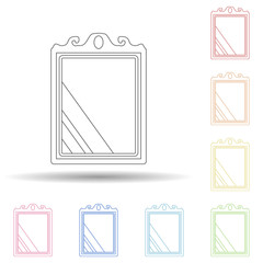 Aufkleber - Wall mirror flat in multi color style icon. Simple thin line, outline vector of furniture icons for ui and ux, website or mobile application