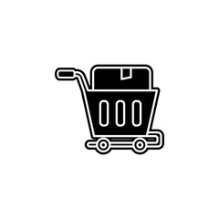 Poster - Send box icon. Simple glyph, flat vector of global logistics icons for ui and ux, website or mobile application