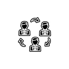 Poster - Teamwork icon. Simple glyph, flat vector of global logistics icons for ui and ux, website or mobile application